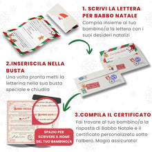 Carica l'immagine nel visualizzatore di Gallery, Kit Lettera Babbo Natale Bambini | Lettera per Babbo Natale da Scrivere + Risposta di Babbo Natale + 2 Buste | Set Lettera a Babbo Natale