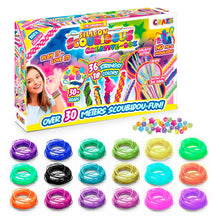 Carica l'immagine nel visualizzatore di Gallery, CRAZE SCOUBIDOU Scatola Creativa – 36 cordoncini in silicone + 30+ perline/charms – Kit fai-da-te per braccialetti e por
