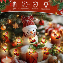 Carica l'immagine nel visualizzatore di Gallery, Stringa natalizia 2,3 metri 20 LED Bianco caldo Babbo Natale con timer Le luci natalizie per interni sono perfette per f