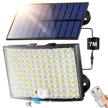 Carica l&#39;immagine nel visualizzatore di Gallery, Faretto Led da Esterno Solare, [268LED/ 5Modes/ 7M]Faro Led Esterno con Pannello Solare, Telecomando Luce Solare Led Esterno, IP65 Faretti Solari a Led da Esterno Luci Solari Esterno Garage Giardino