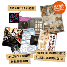 Carica l'immagine nel visualizzatore di Gallery, Hidden Games Luogo del Reato - Morte di un Re - Italiana - Il nostro caso di principianti - FSK16, gioco realistico della scena del crimine, gioco emozionante del detective, gioco della stanza di fuga