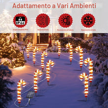 Carica l'immagine nel visualizzatore di Gallery, VEEKAY 12 Pezzi Natalizie Luce Solare per Esterni,8 Modalità Impermeabile Natale Luci,Luci Solari di Natale Candy,Forma 