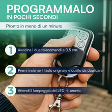 Carica l'immagine nel visualizzatore di Gallery, TEMPO DI SALDI Set di 3 telecomandi universali, Codice fisso, con frequenza 433,92 MHz, Per cancello automatico