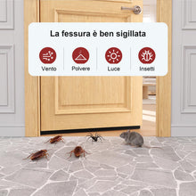 Carica l'immagine nel visualizzatore di Gallery, Paraspifferi Sottoporta Autoadesivo 2x100cm Larghezza 5cm Nero