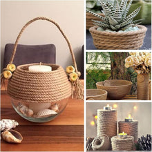 Carica l'immagine nel visualizzatore di Gallery, Corda in Juta Naturale Spessa 14 mm per Decorazioni e Fai da Te, 15M Corda di Canapa Resistente, Spago di Iuta Naturale 