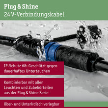 Carica l'immagine nel visualizzatore di Gallery, Paulmann 93926 Sistema di Illuminazione Plug &amp; Shine Cavo di Giunzione 200 cm, Nero 24 V