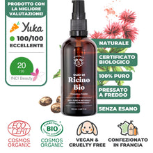 Carica l'immagine nel visualizzatore di Gallery, Bionoble Olio di Ricino Biologico 100ml - 100% Puro, Naturale, Pressato a Freddo - Ciglia, Sopracciglia, Capelli, Barba, Unghie - Vegan Castor Oil - Bottiglia di Vetro + Pipetta + Pompa