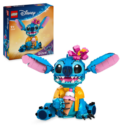 LEGO Disney Stitch, Gioco di Fantasia per Bambine e Bambini da 9 Anni in su, Personaggio con Parti Mobili, Camicia e Cono Gelato da Costruire, Giocattolo Fantasy, Idea Regalo Divertente dal Film 43249