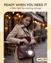 Carica l'immagine nel visualizzatore di Gallery, 2 luci da borsa a forma di cuore, 7,1 cm LED sensore touch automatico, portachiavi luminosi romantici per borsetta notte