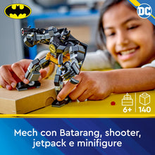 Carica l&#39;immagine nel visualizzatore di Gallery, LEGO DC Armatura Mech di Batman, Action Figure Giocattolo da Costruire, Robot Snodabile da Collezione con Minifigure e Batarang, Giochi Creativi per Bambini e Bambine da 6 Anni, Piccolo Regalo 76270