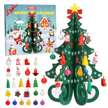 Carica l'immagine nel visualizzatore di Gallery, LEMESO Calendario Avvento 2026 Albero di Natale da Tavolo Piccolo Albero di Natale in Legno Calendario dell'Avvento con 