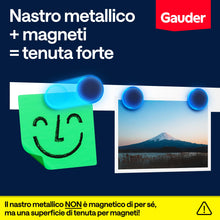 Carica l'immagine nel visualizzatore di Gallery, GAUDER Nastro metallico autoadesivo per magneti (1 m x 35 mm)