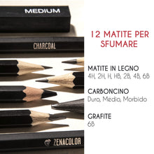 Carica l'immagine nel visualizzatore di Gallery, Zenacolor - Kit disegno Professionale - Set Matite da disegno