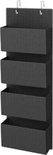 Carica l'immagine nel visualizzatore di Gallery, SONGMICS Organizer da Porta, Organizer Armadio da Appendere Dietro Porta, Portaoggetti con 4 Tasche, per Camera da Letto, Bagno, Dispensa, Cucina, 12 x 33,5 x 100 cm, Nero Inchiostro RDH004B01