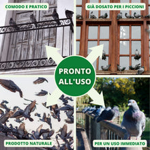 Carica l'immagine nel visualizzatore di Gallery, Gardemia Disabituante Anti Piccioni 750ml Spray Sgradito Azione Naturale Barriera Vegetale Che Disabitua da Balcone Casa Alternativa Eco a Repellente Dissuasori Gufo Corvo Veleno Ultrasuoni Spuntoni