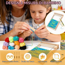 Carica l'immagine nel visualizzatore di Gallery, TEBOKHAD Telar per Bambini, Telaio di Legno per Bambini Dai 4 Ai 12 Anni, Telaio per Lavori Manuali, Set Telar Fai Da Te