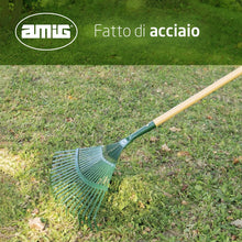 Carica l'immagine nel visualizzatore di Gallery, Amig - Rastrello - Rastrello giardino 22 denti - Resistente e funzionale - 400 mm - Acciaio - Verde