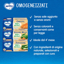 Carica l'immagine nel visualizzatore di Gallery, Mellin Omogeneizzati, Mix Gusti di Verdure, 100% Naturale, 12 x 80g x 2 (24 pieces)