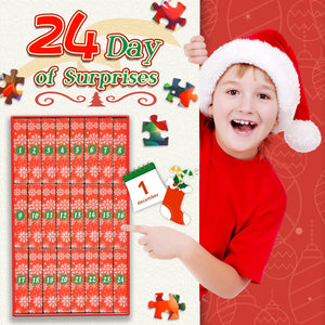 HappyGoLucky Calendario Avvento Bambini 2024, Puzzle 6 * 24 (144 Pezzi) Bambini Regali Natale Bambini Calendario dell Avvento Giochi Bambino Bambina 3-12 Anni Idee Regalo Bambina Bambino 3-12 Anni