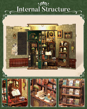 Carica l'immagine nel visualizzatore di Gallery, CUTEBEE Book Nook - Kit fai da te in miniatura, casa delle bambole in miniatura, casa delle bambole fai da te, con protezione antipolvere e luce LED, kit di costruzione per adulti (gufo Bookstore)