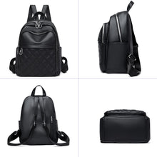 Carica l'immagine nel visualizzatore di Gallery, Suweir Zainetto Donna Elegante Zaino Donna Pelle PU Zaino da Città Impermeabile Casual Daypack Backpack per il Lavoro per Viaggi, Lavoro, Scuola (Nero)