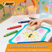 Carica l'immagine nel visualizzatore di Gallery, Matite per colorare multisuperficie BIC Kids Multisurface con fusto triangolare per superfici non porose - Colori assortiti, Confezione da 12