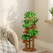 Carica l'immagine nel visualizzatore di Gallery, Bamworld Porta Piante da Interno in Legno Multi 5 Livello, Perfetto per Arredo Casa e Giardino Esterno, Supporto Fiorier