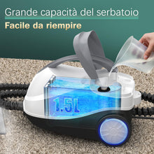 Carica l'immagine nel visualizzatore di Gallery, Pulitore a Vapore, 28 Accessori, 1,5 L 2000W, Pressione del Vapore 4 bar, Vapore Bloccabile, Potente Pulitore Vapore Casa per Rimuovere Sporco e Grasso da Pavimenti, Mobili Imbottiti e in Bagno