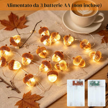 Carica l'immagine nel visualizzatore di Gallery, Luci di Ghianda Autunnale, 3 Metri 30 LED Catene Luminose di Autunnali