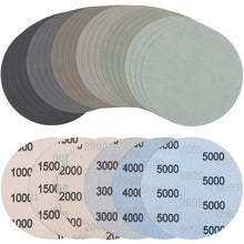 Carica l'immagine nel visualizzatore di Gallery, JatilEr Set 24 125mm Dischi Abrasivi Rotondi, Asciutti Bagnati Carta Abrasivi Carta Abrasiva ad Acqua a Disco Grana 1000