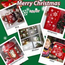 Carica l&#39;immagine nel visualizzatore di Gallery, Niviy 6 Fogli Vetrofanie Natalizie, 247 Pezzi Vetrofanie per Finestre Riutilizzabile con Fiocchi di Neve,Adesivi Autoadesivi Adesivi per Finestre di Natale, Decorazioni Natalizie
