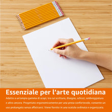 Carica l'immagine nel visualizzatore di Gallery, Amazon Basics - Matite HB in Grafite con Corpo in Legno, Già Temperate, con Gomma Senza Sbavature,Confezione da 12