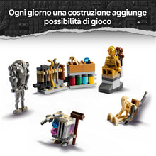 Carica l'immagine nel visualizzatore di Gallery, LEGO Star Wars Calendario dell'Avvento 2025 per Bambini da 6 Anni in su - Giocattolo per il Conto alla Rovescia di Natale con 24 Sorprese Incluse 2 Minifigure e 5 Figure di Droidi, Idea Regalo - 75418