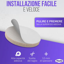 Carica l'immagine nel visualizzatore di Gallery, Filzada® 156x Feltrini Autoadesivi Quadrati e Tondi Beige - Feltro Mobili