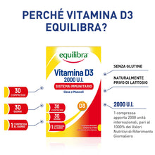 Carica l'immagine nel visualizzatore di Gallery, Equilibra Integratori Alimentari, Vitamina D3, Integratore Vitamina D3 per la Normale Funzione del Sistema Immunitario, 