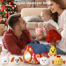 Carica l'immagine nel visualizzatore di Gallery, Giochi Montessori Neonato 6-12 Mesi - Casa Morbida Animali da Fattoria con Fienile/Sonaglio/Specchio Neonati Montessori 