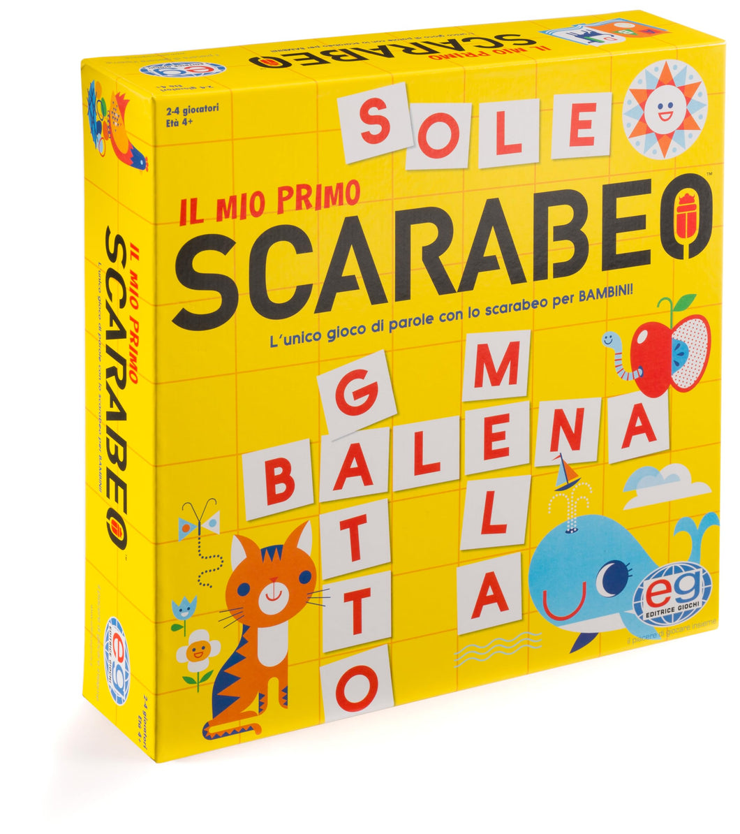 Editrice Giochi, Il Mio Primo Scarabeo, Gioco da Tavolo, Gioco per L'apprendimento di lettere e parole, board game per bambini dai 4 ai 7 Anni, board game da 2 a 4 giocatori