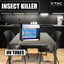 Carica l'immagine nel visualizzatore di Gallery, V-TAC Zanzariera Elettrica 20W con Area di Azione 80 m² - Design Sottile - Zanzariera con Luce Blu UV per Uso Interno ed Esterno - Trappola Elettrica contro Zanzare e Insetti - Potenza 20W