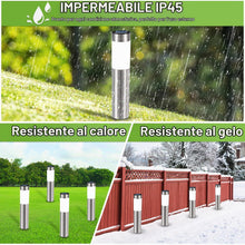 Carica l'immagine nel visualizzatore di Gallery, Luci Solari da Esterno, 4 Pezzi Lampada Solare da Esterno Impermeable, Lampade Solari da Giardino Giallo Caldo Luci Giar