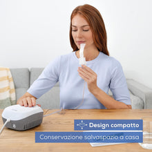 Carica l'immagine nel visualizzatore di Gallery, Beurer IH 18 Aerosol ad aria compressa con compressore CC per inalazione e trattamento delle vie respiratorie superiori e inferiori, per adulti e bambini, bianco, set accessori completi da 8 pezzi