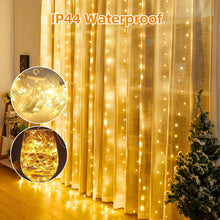 Carica l&#39;immagine nel visualizzatore di Gallery, Jsdoin Tenda Luminosa Natale,3.6x3m 360LED Tenda Luci Natale Interno,8 Modalità Luci Tenda Esterno Cascata Dimmerabile IP65 Impermeabile con Telecomando &amp; Timer per Matrimonio, Feste (Bianco caldo)