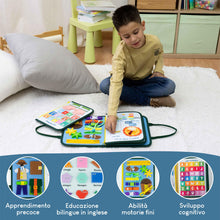 Carica l'immagine nel visualizzatore di Gallery, BONNYCO Montessori Busy Board Feltro. Valigetta Giochi Montessori Didattici, Pannello Sensoriale Bambini Board. Giochi Bambini 1 2 3 4 5 6 Anni, Regalo Bambino Bambina Bimbo Book Compleanno Natale