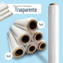 Carica l'immagine nel visualizzatore di Gallery, Raylu Paper - Film per imballaggio industriale e per pallettizzare, rotolo di carta film resistente in plastica ad alta elasticità per traslochi e spedizioni (Trasparente, 1 pezzo ECO)