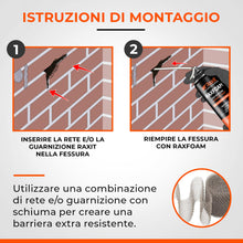 Carica l'immagine nel visualizzatore di Gallery, Raxfoam 500 ml, Schiuma Poliuretanica Espansa con Rete Inox