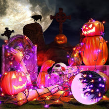 Carica l'immagine nel visualizzatore di Gallery, ODEETRONIC Halloween Catena Luminosa Arancia + Viola, 20M 200 LED Esterno Natale Decorazione Stringa Luci 8 Modalità Imp