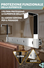 Carica l'immagine nel visualizzatore di Gallery, Menz Appendiabiti Per Porta in Acciaio INOX per Appendere - Robusto Appendiabiti da Porta con Ganci per Porta in Design 