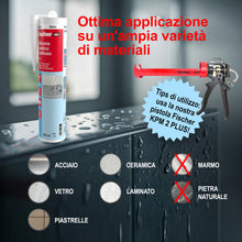 Carica l'immagine nel visualizzatore di Gallery, Fischer Silicone Acetico Multiuso Bianco SAM 280 ml, Sigillante Antimuffa per Vetro, Alluminio, Smalto, Ceramica, Adatto