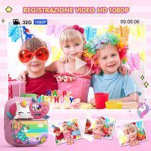 Carica l'immagine nel visualizzatore di Gallery, TIATUA Macchina Fotografica Bambini Istantanea, 2.4 Pollici 1080P HD Fotocamera Bambini con 32GB Scheda &amp; Carta da Stampa, Regali per bambini dai 3 ai 12 anni