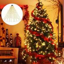 Carica l'immagine nel visualizzatore di Gallery, GARITE - Catena luminosa per albero di Natale, 2 m, 400 LED, con anello e 16 ghirlande, illuminazione a LED, per albero di Natale, catena luminosa per 150 cm, 180 cm, 210 cm, 240 cm