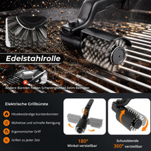 Carica l'immagine nel visualizzatore di Gallery, Spazzola elettrica senza fili, spazzola elettrica per barbecue, testina in acciaio inox max 350 giri/min, angolo regolab